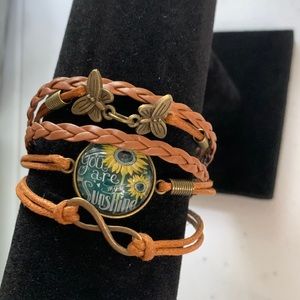 - Brown strand bracelet great layered look adjustable